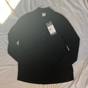 NWT CAbi Ritzy Top #4565: Black Long Sleeve Top with Button Detail